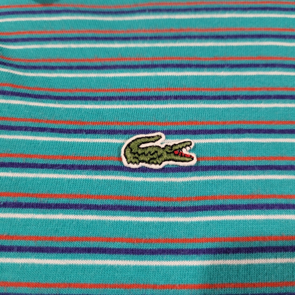 Lacoste - Men's Size 7 Blue Striped Polo Shirt - Picture 6 of 15